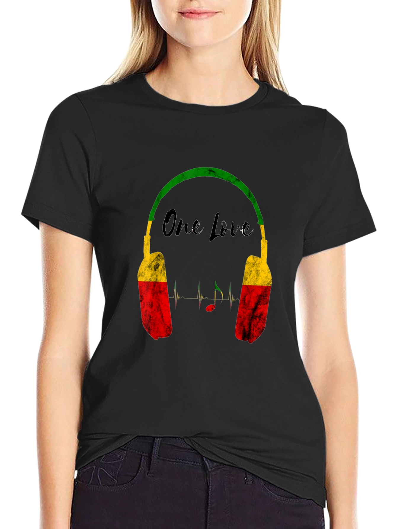 One Love Reggae Headphones Graphic Tee