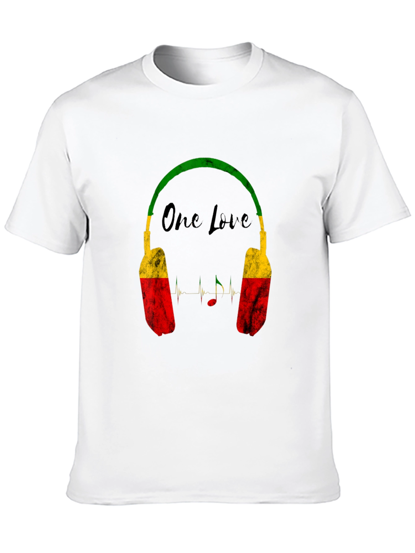 One Love Reggae Headphones Graphic Tee