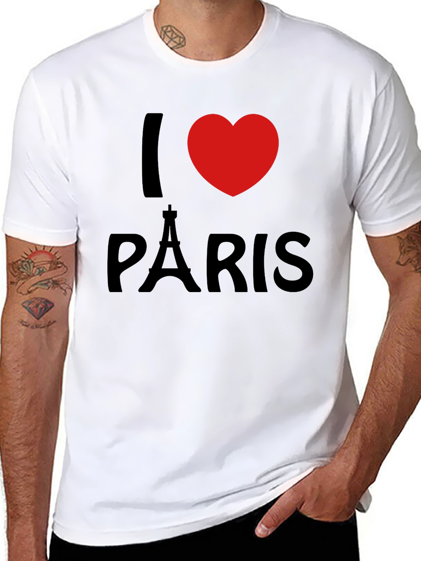 I Love Paris Graphic Tee - Mens Black T-Shirt