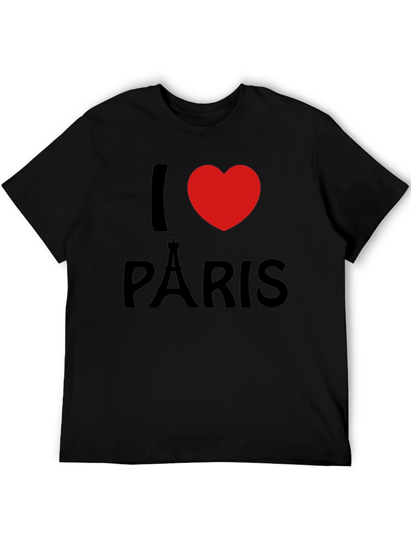 I Love Paris Graphic Tee - Mens Black T-Shirt