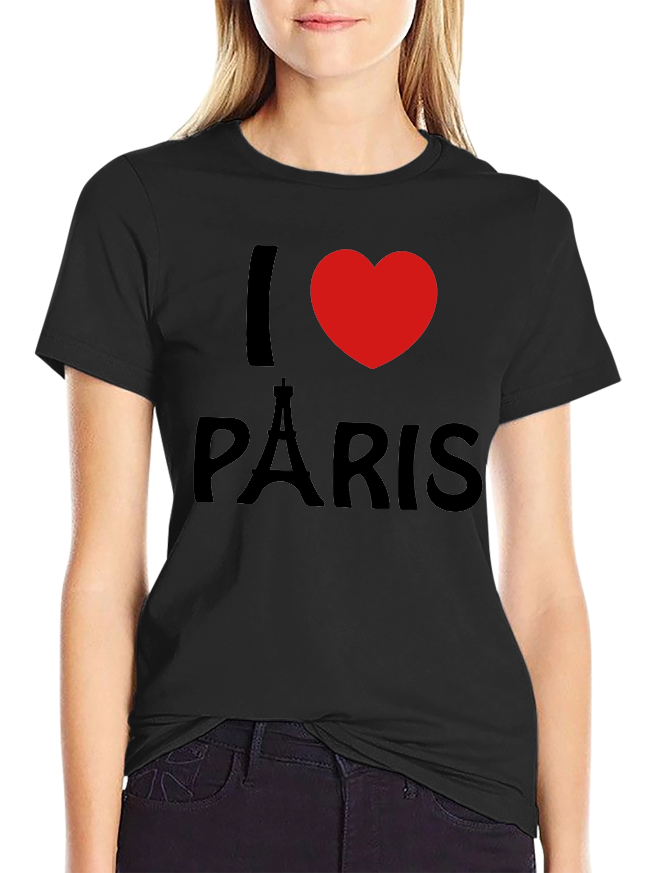 I Love Paris Graphic Tee - Mens Black T-Shirt