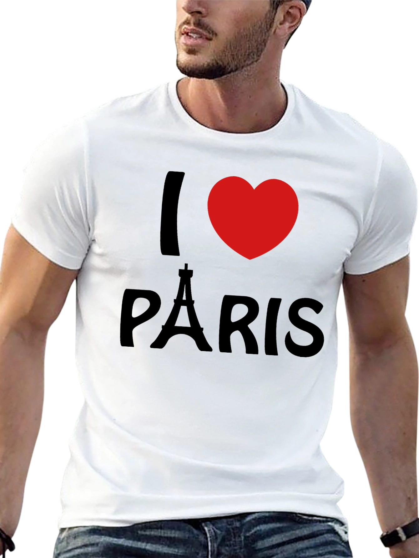 I Love Paris Graphic Tee - Mens Black T-Shirt