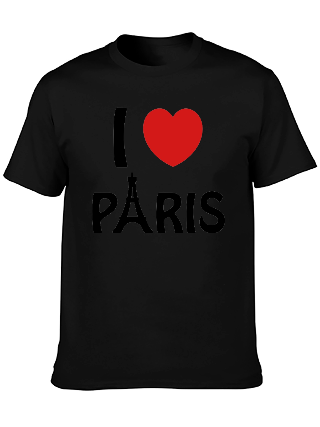 I Love Paris Graphic Tee - Mens Black T-Shirt
