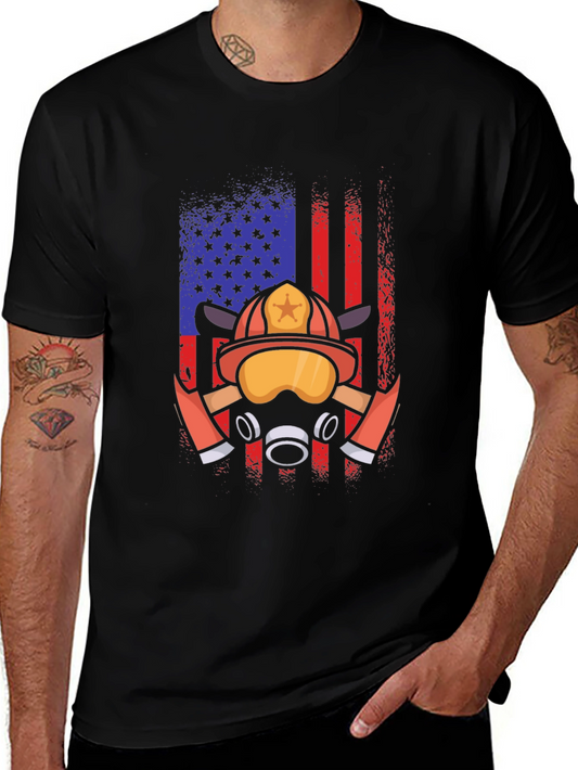 Firefighter American Flag T-Shirt