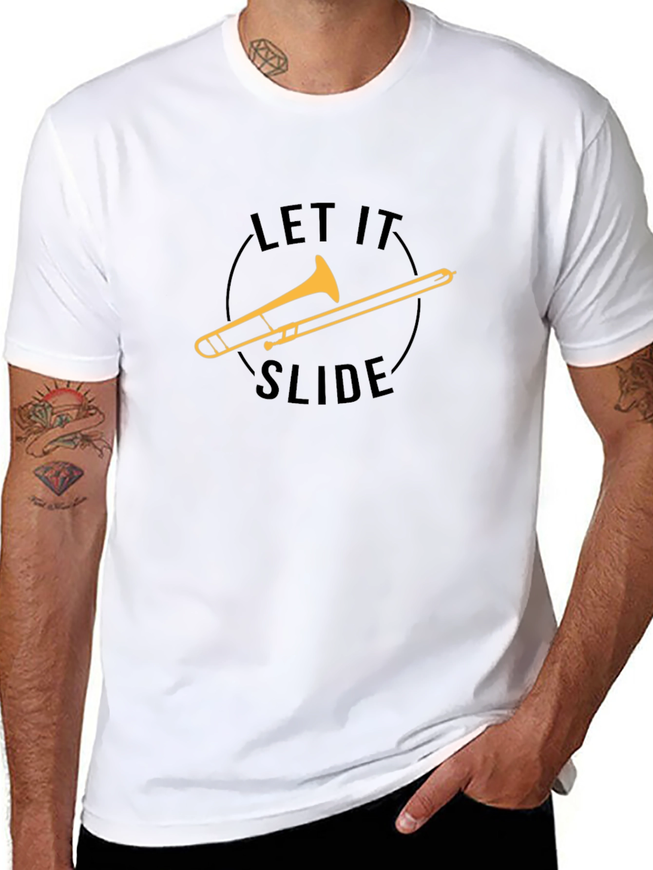 Let It Slide Trombone T-Shirt - Musician Tee