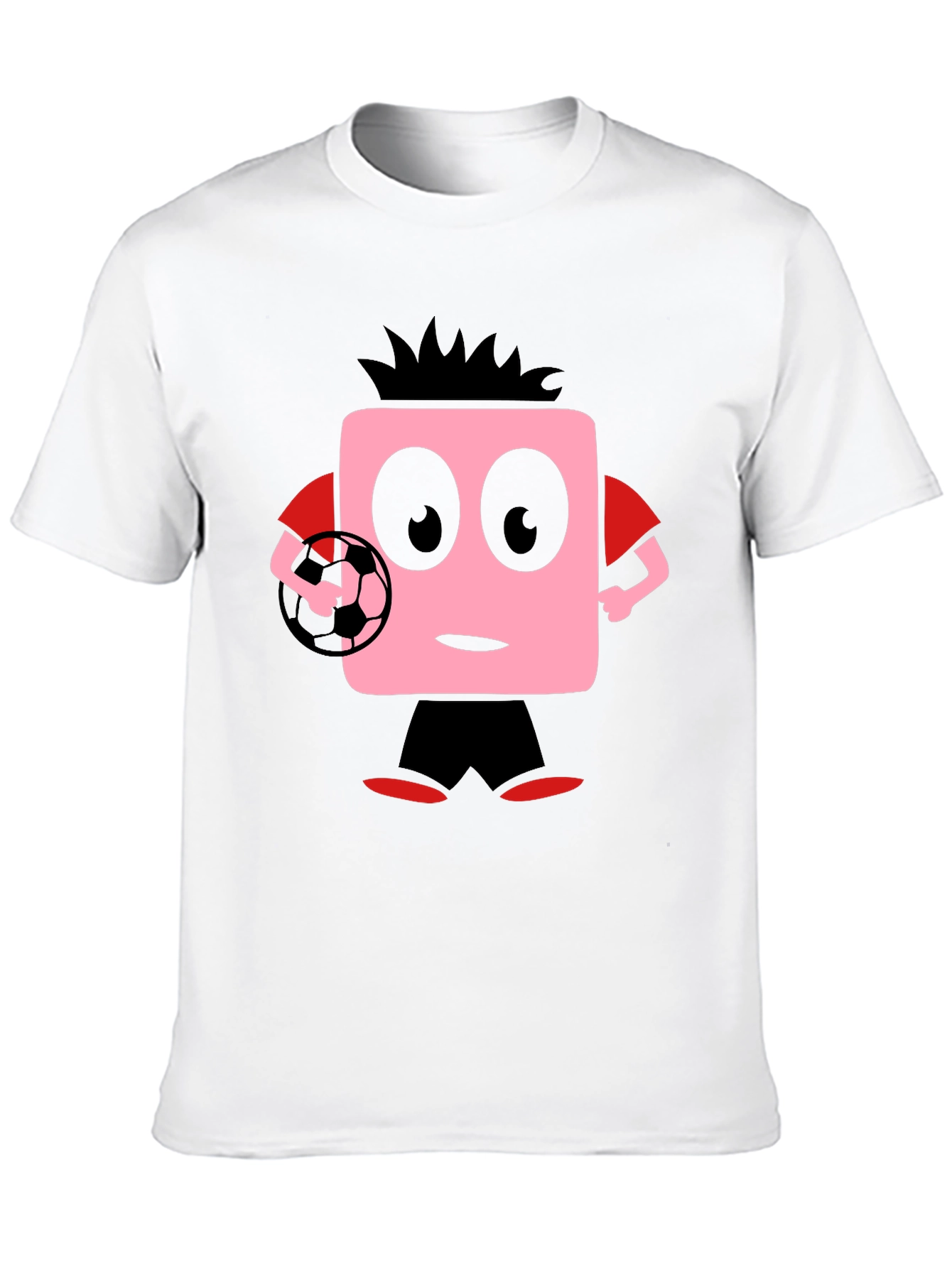 Funny Soccer Cartoon Black T-Shirt