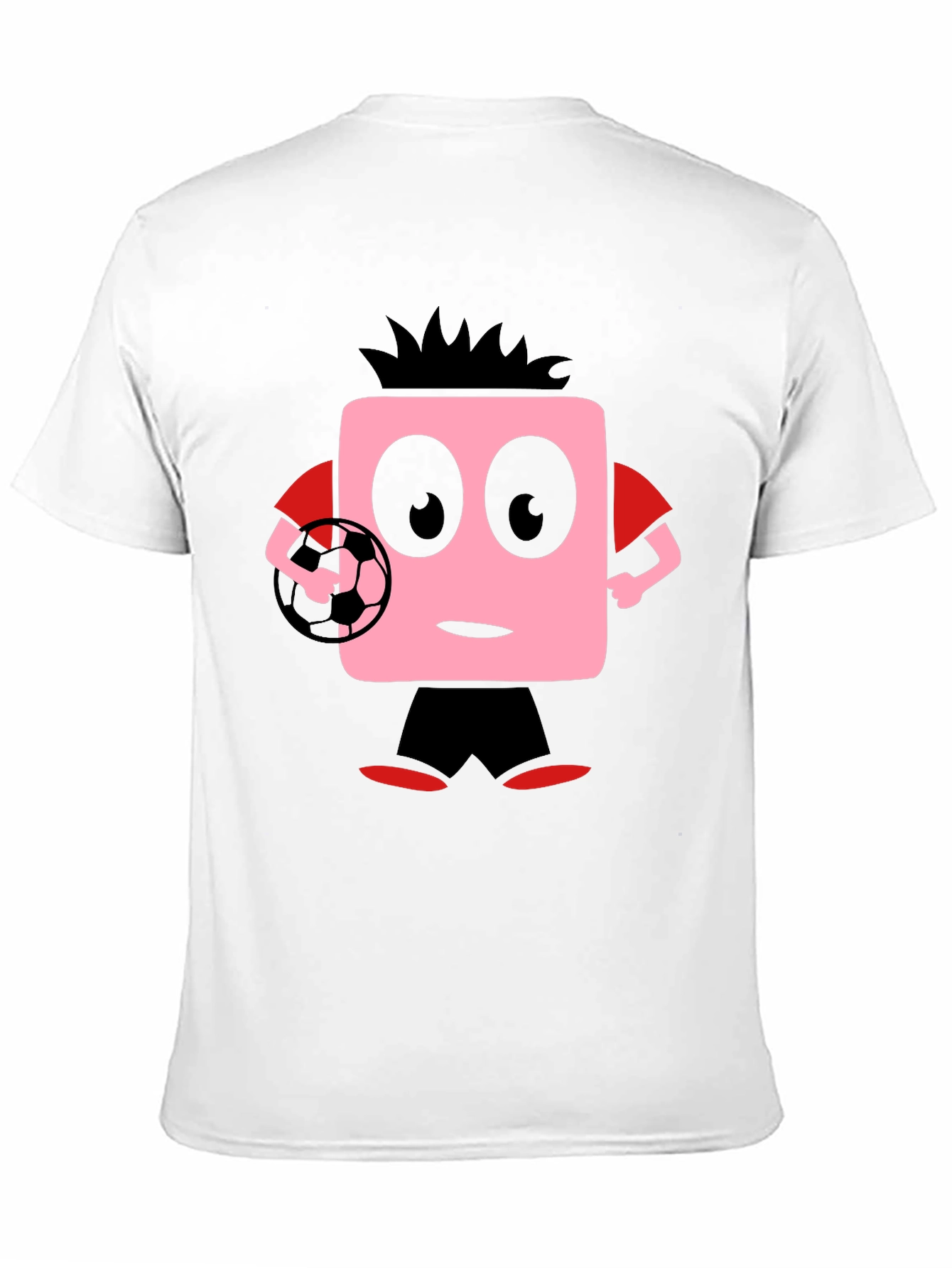 Funny Soccer Cartoon Black T-Shirt