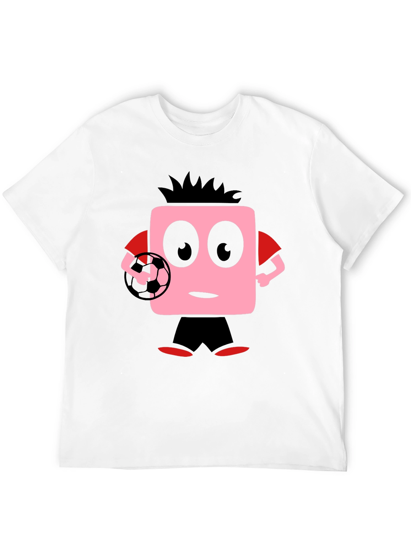 Funny Soccer Cartoon Black T-Shirt