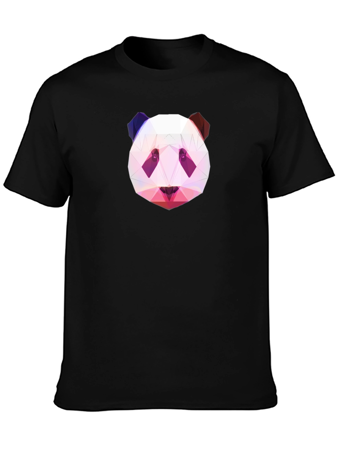 Geometric Panda Graphic Tee - Black T-Shirt