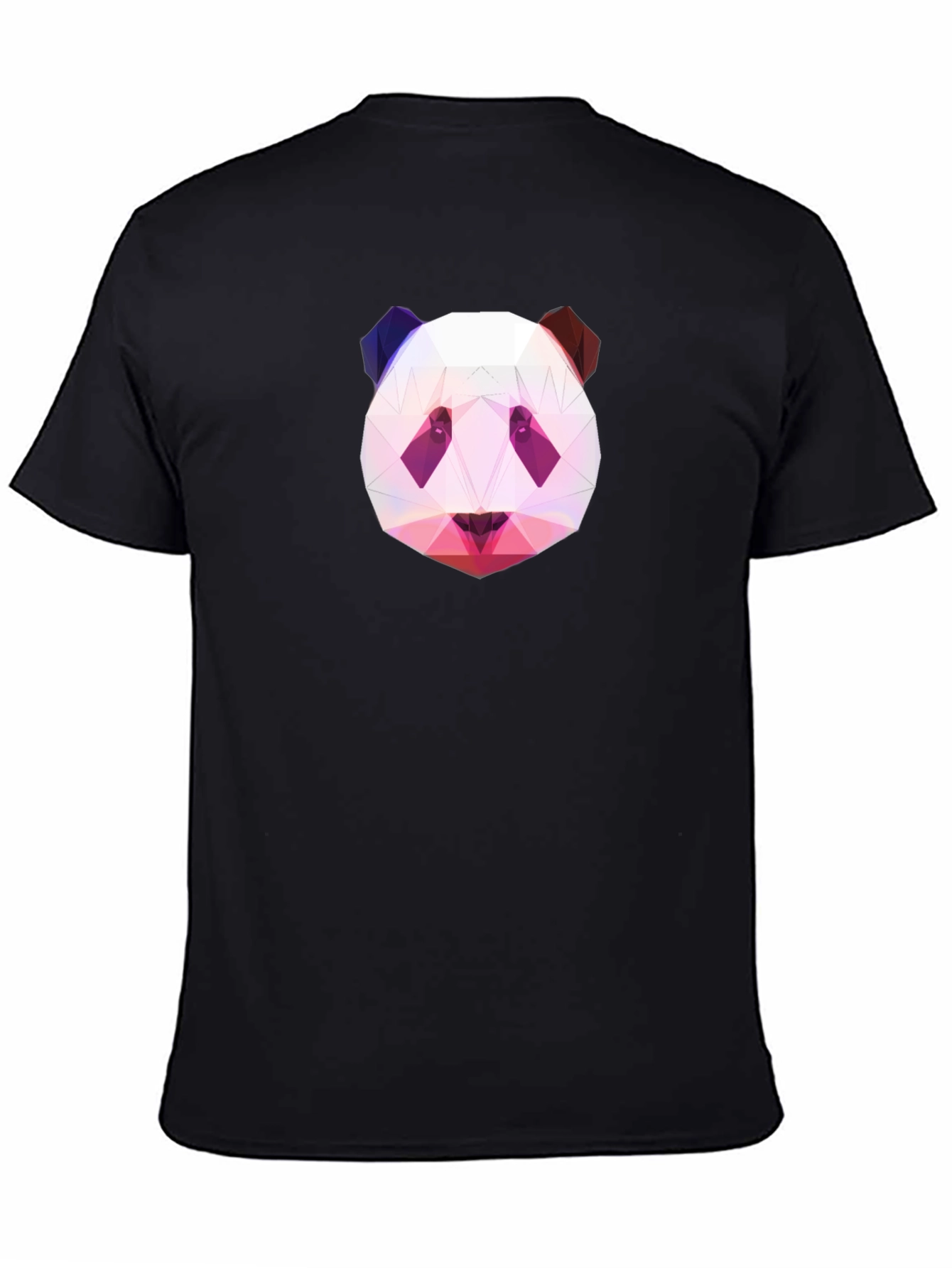 Geometric Panda Graphic Tee - Black T-Shirt