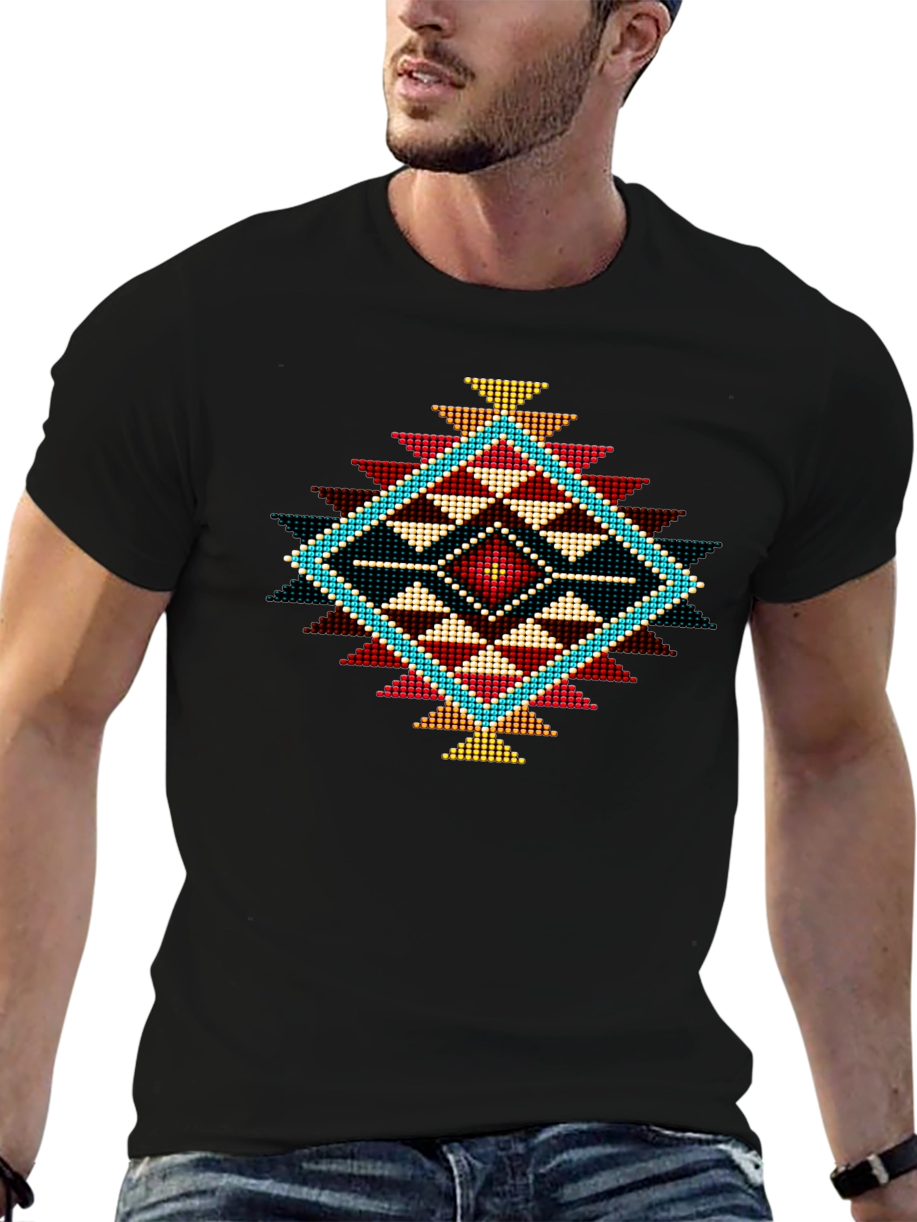 Geometric Diamond Print Tee