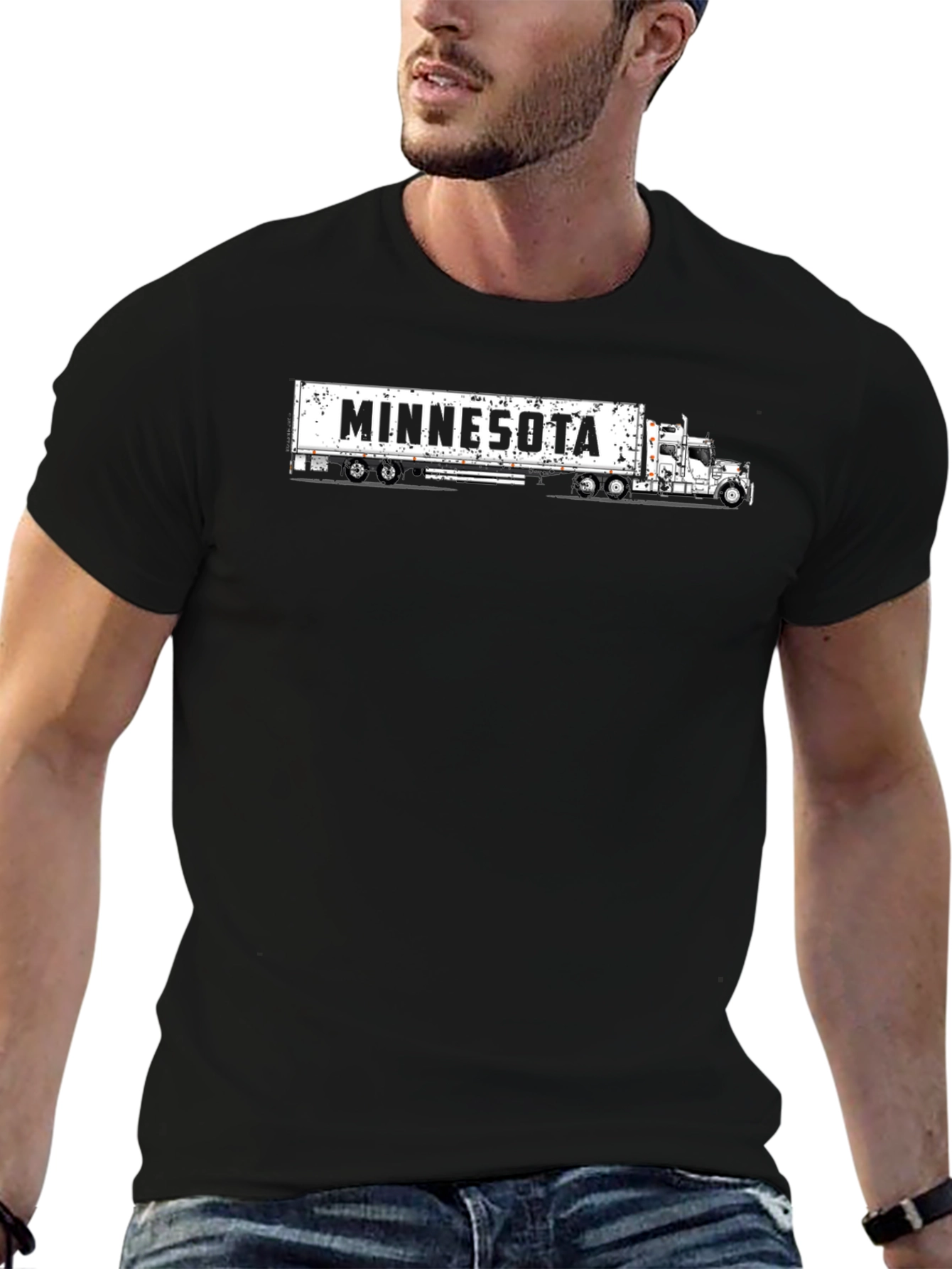 Minnesota Trucker T-Shirt - Black Cotton Tee