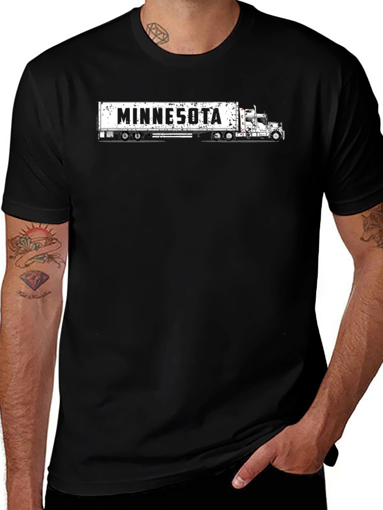 Minnesota Trucker T-Shirt - Black Cotton Tee