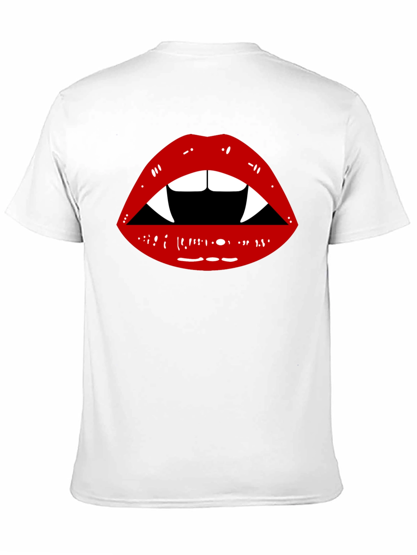 Vampire Lips Graphic Tee - Unisex Black Cotton Shirt