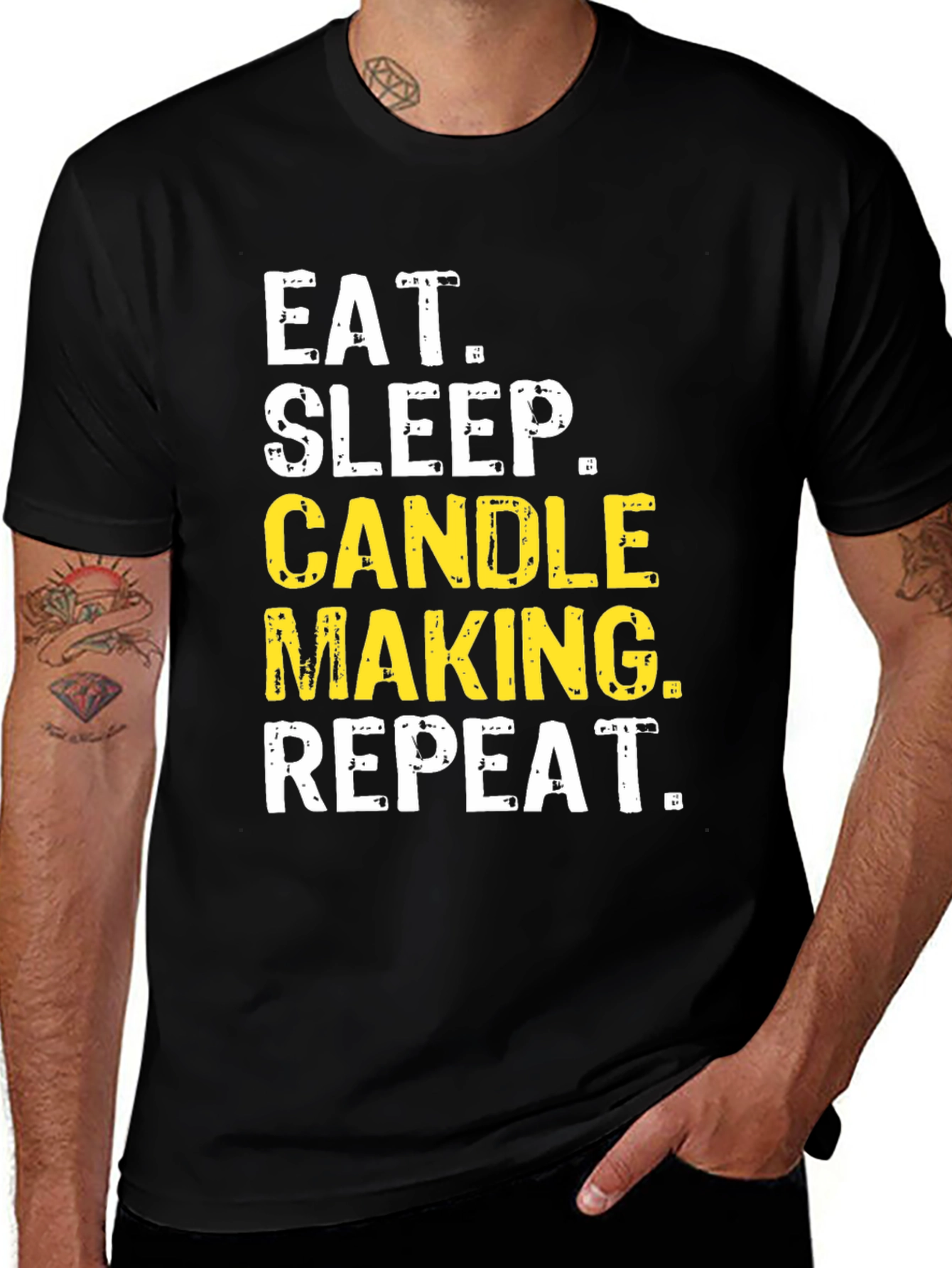 Eat Sleep Candle Making Repeat Black T-Shirt