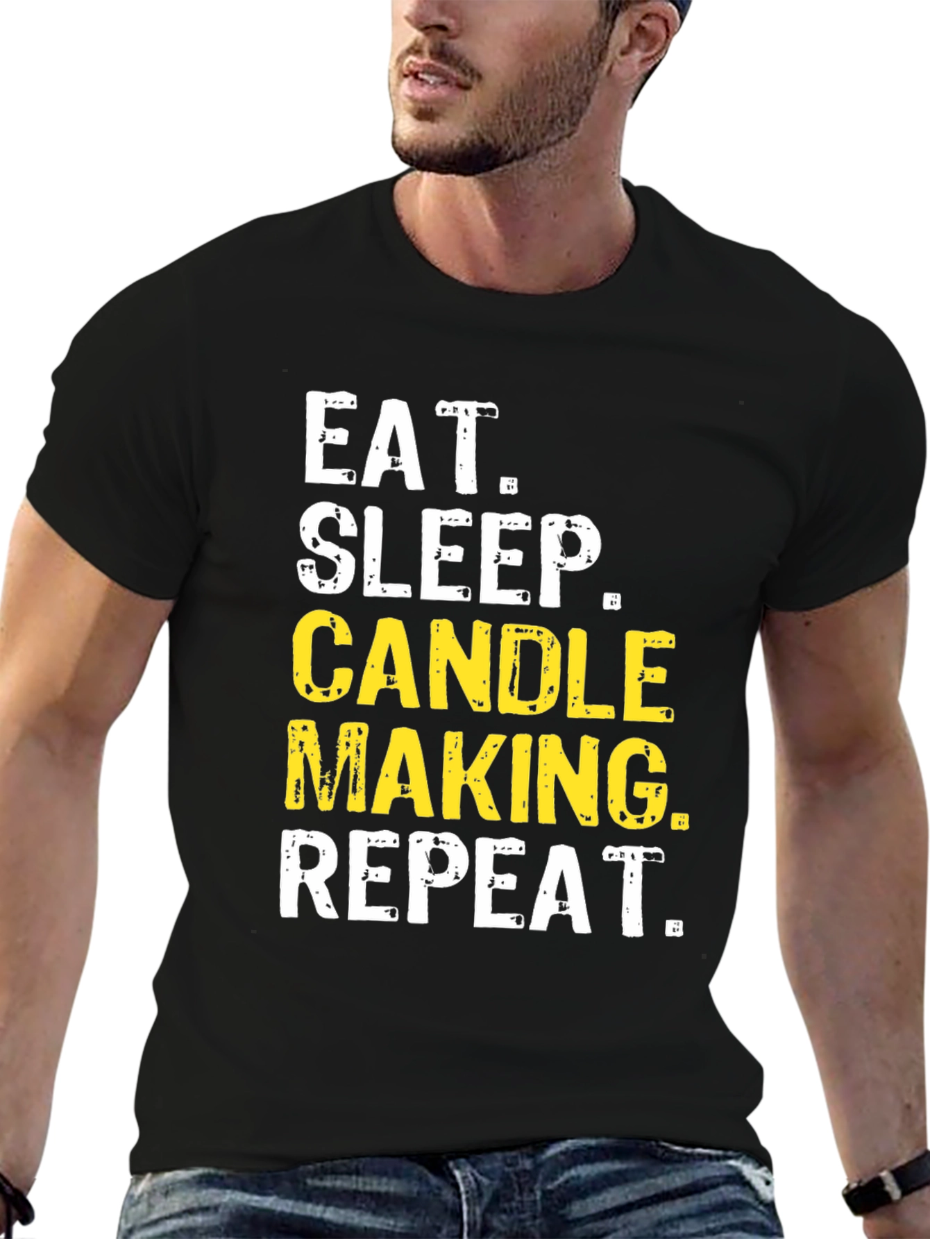 Eat Sleep Candle Making Repeat Black T-Shirt