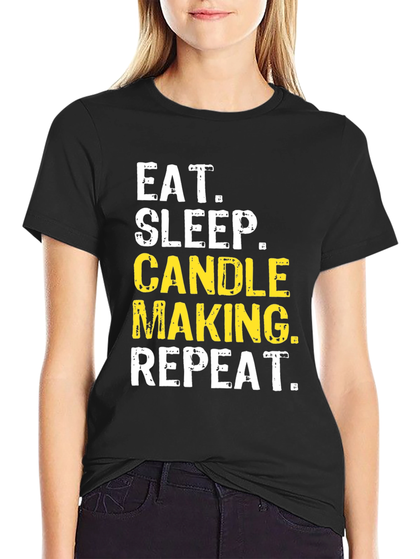 Eat Sleep Candle Making Repeat Black T-Shirt