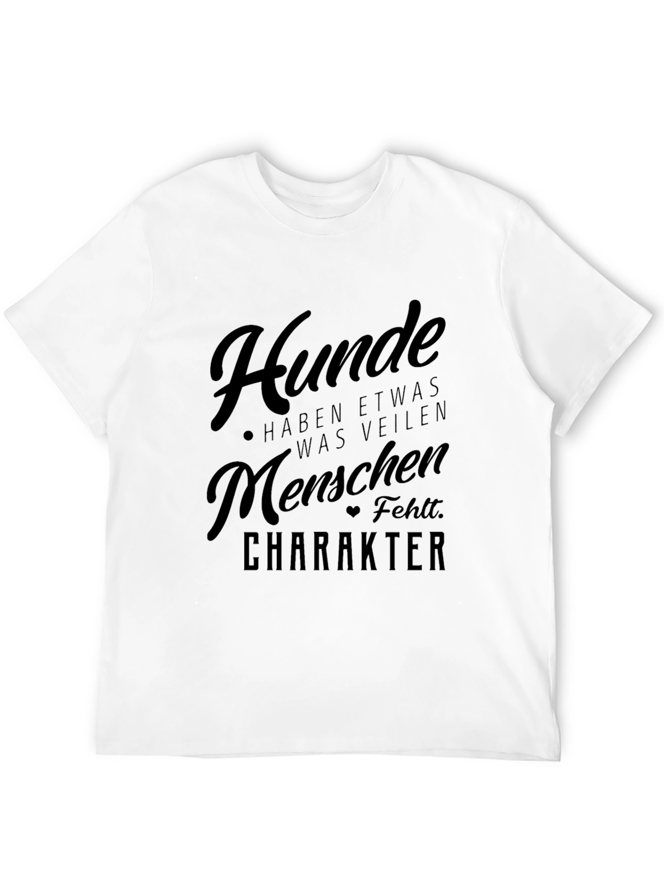 Mens Black Hunde Character T-Shirt