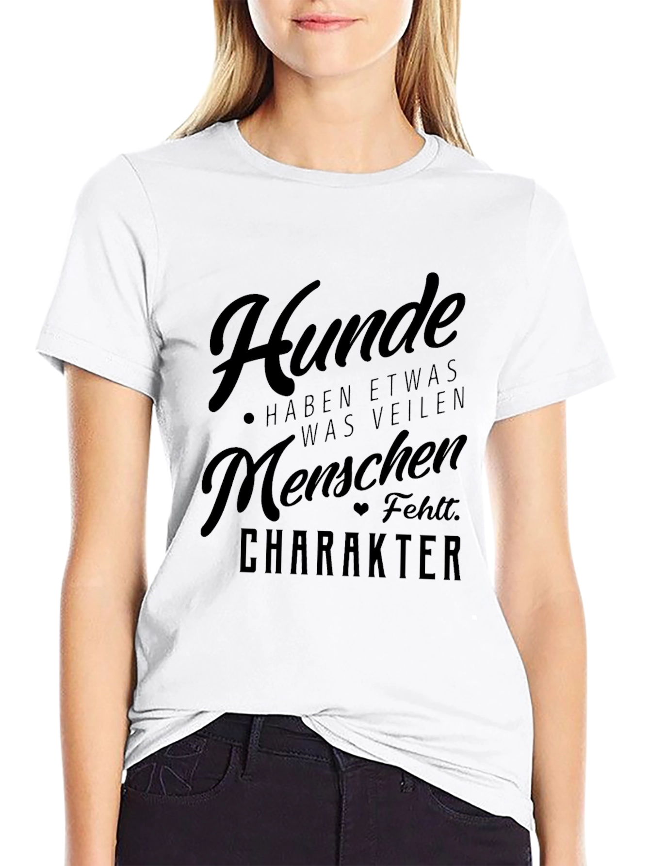 Mens Black Hunde Character T-Shirt