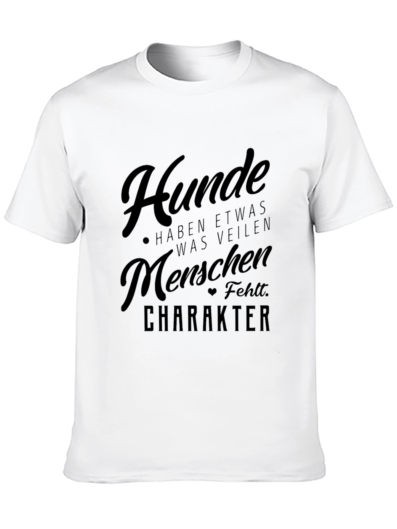 Mens Black Hunde Character T-Shirt