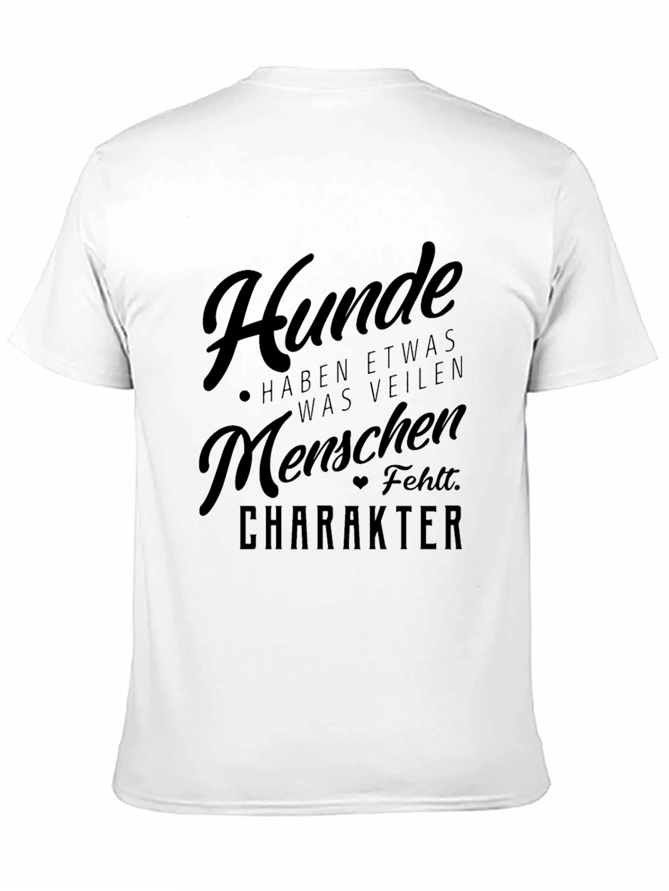 Mens Black Hunde Character T-Shirt