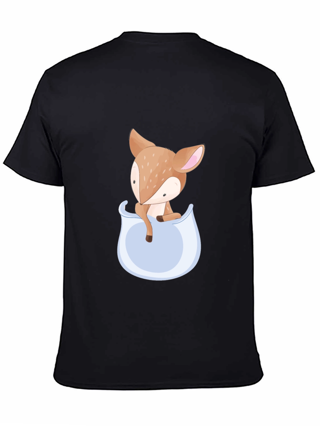 Cute Fawn Pocket Graphic Tee - Soft Cotton Blend