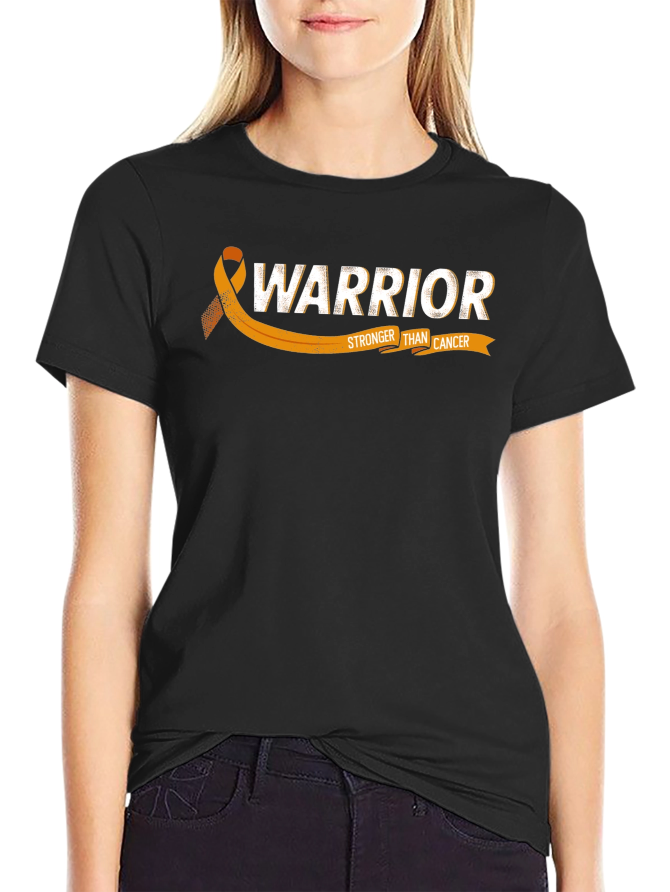 Warrior Stronger Than Cancer Awareness Ribbon T-Shirt
