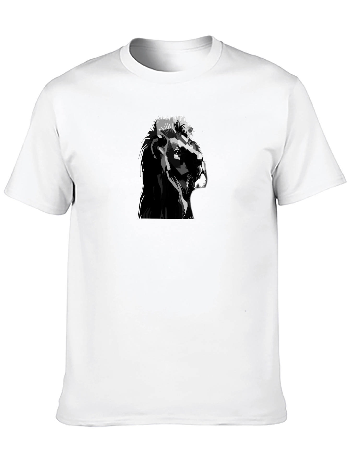 Lion Graphic Tee - Black Crew Neck T-Shirt