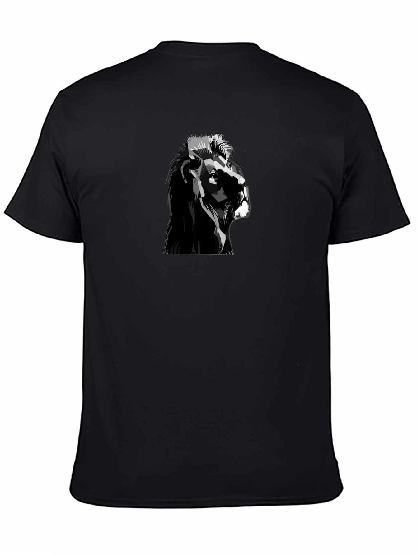 Lion Graphic Tee - Black Crew Neck T-Shirt