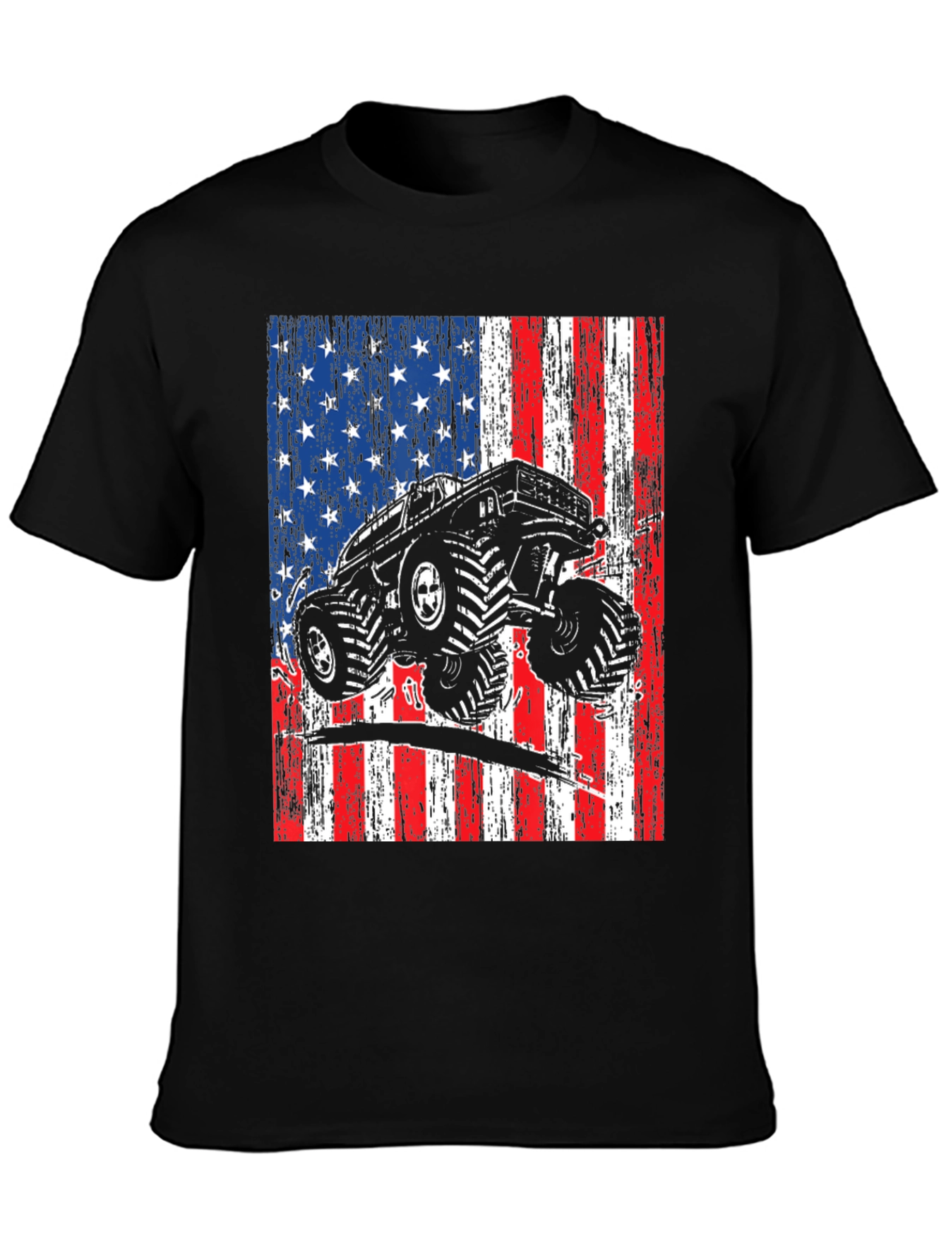 American Flag Monster Truck Graphic Tee