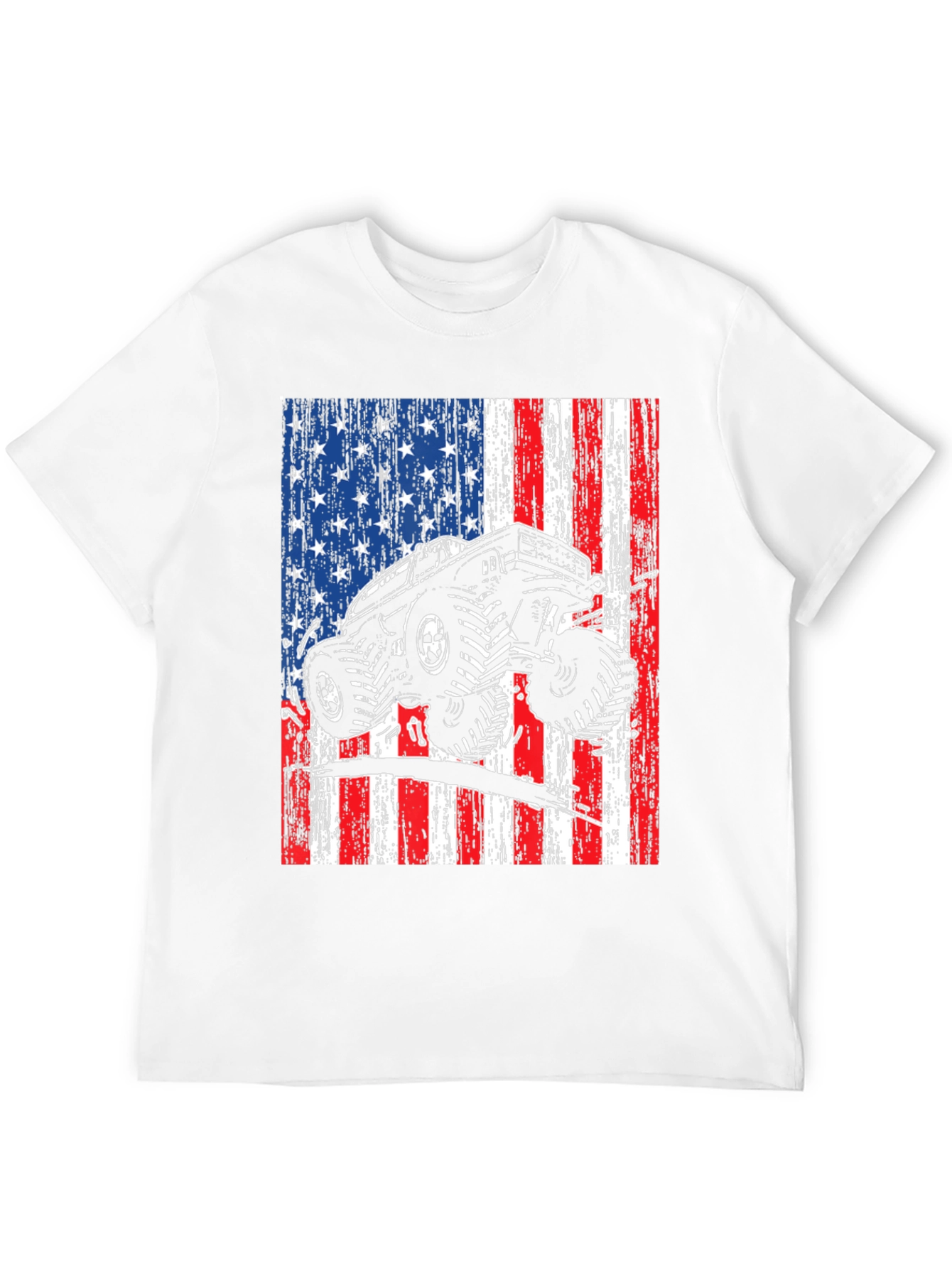 American Flag Monster Truck Graphic Tee