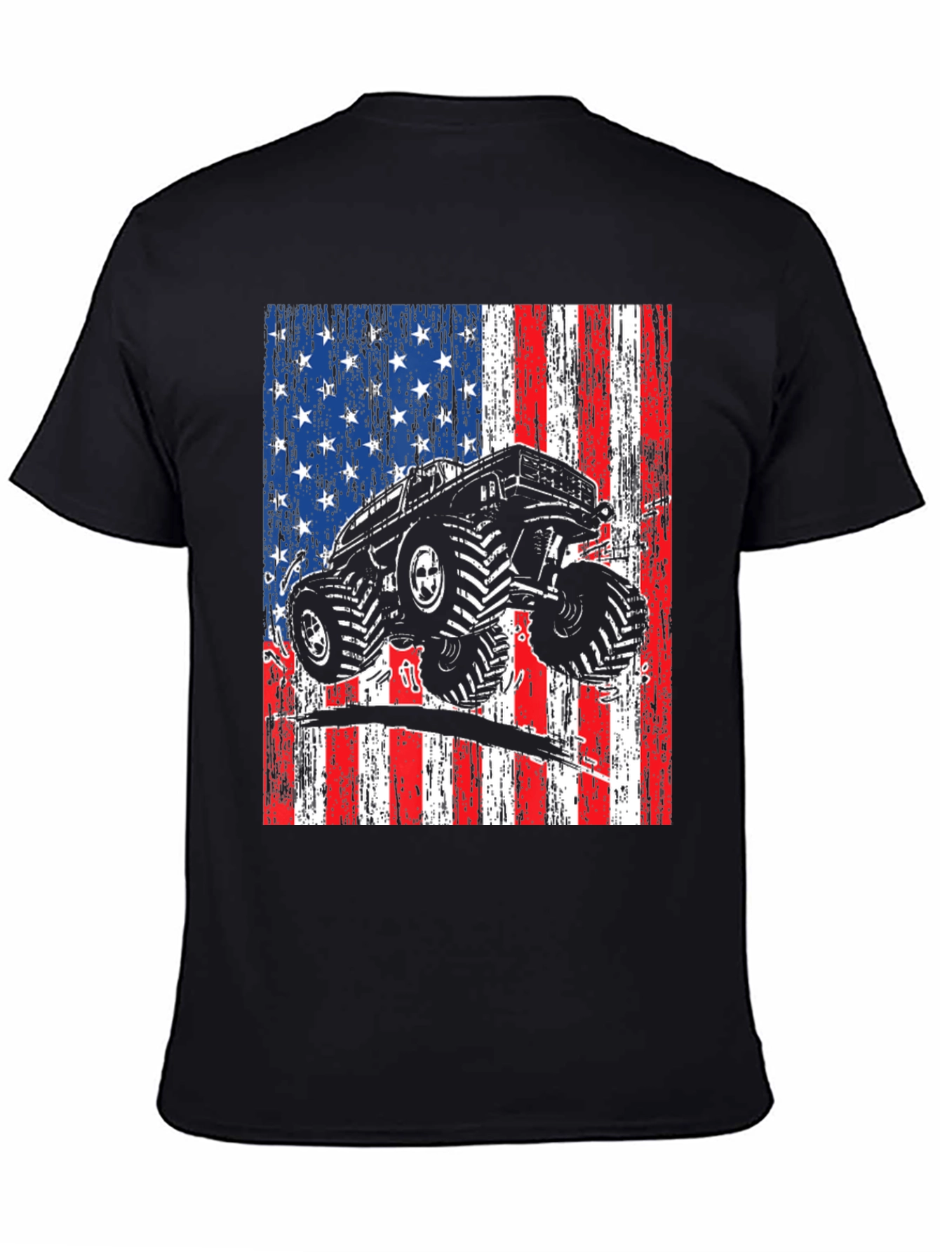American Flag Monster Truck Graphic Tee