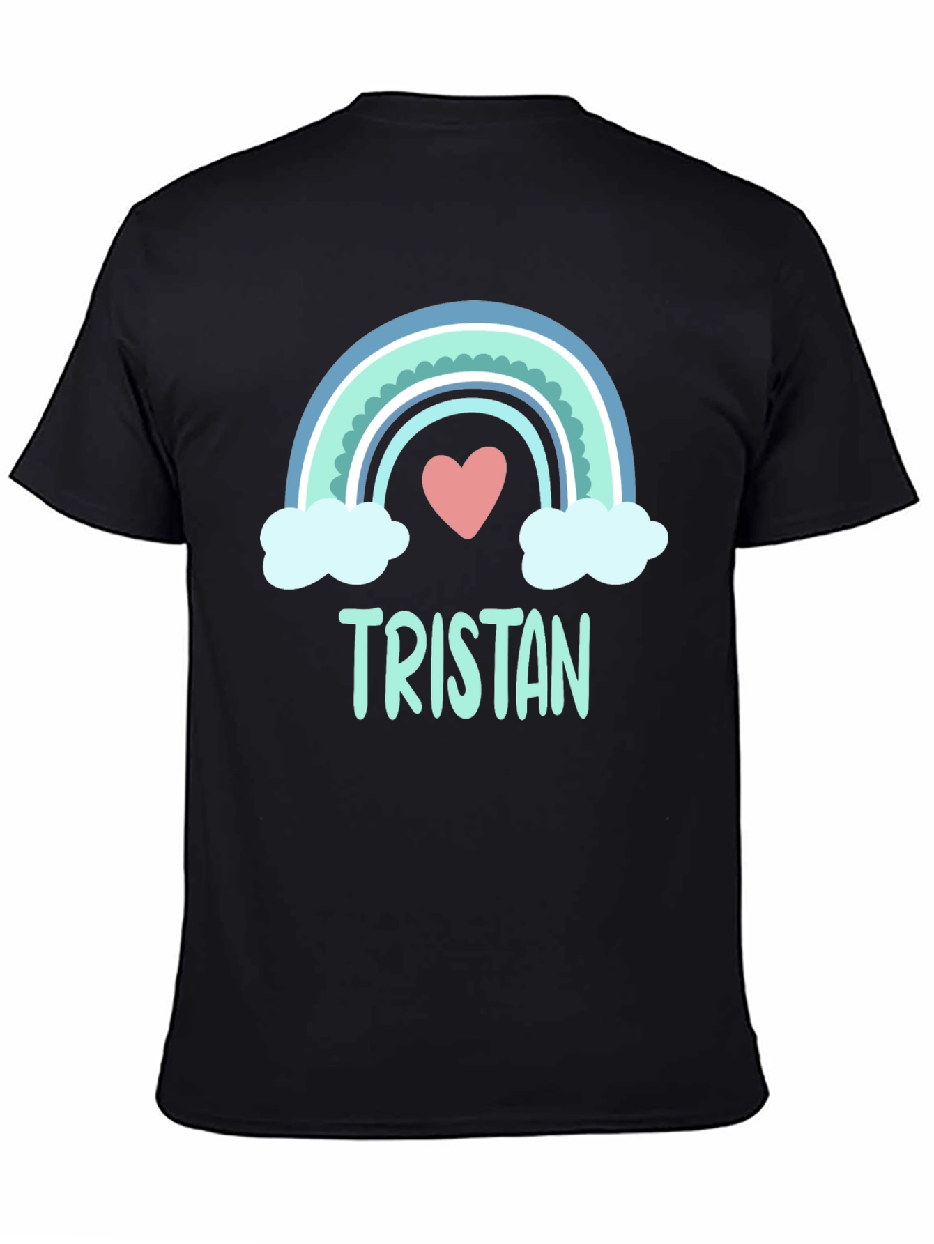 Personalized Tristan Rainbow Heart T-Shirt