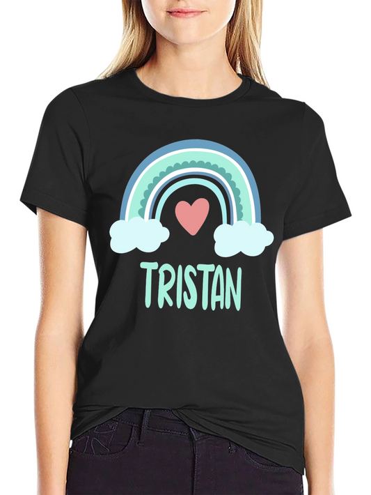 Personalized Tristan Rainbow Heart T-Shirt