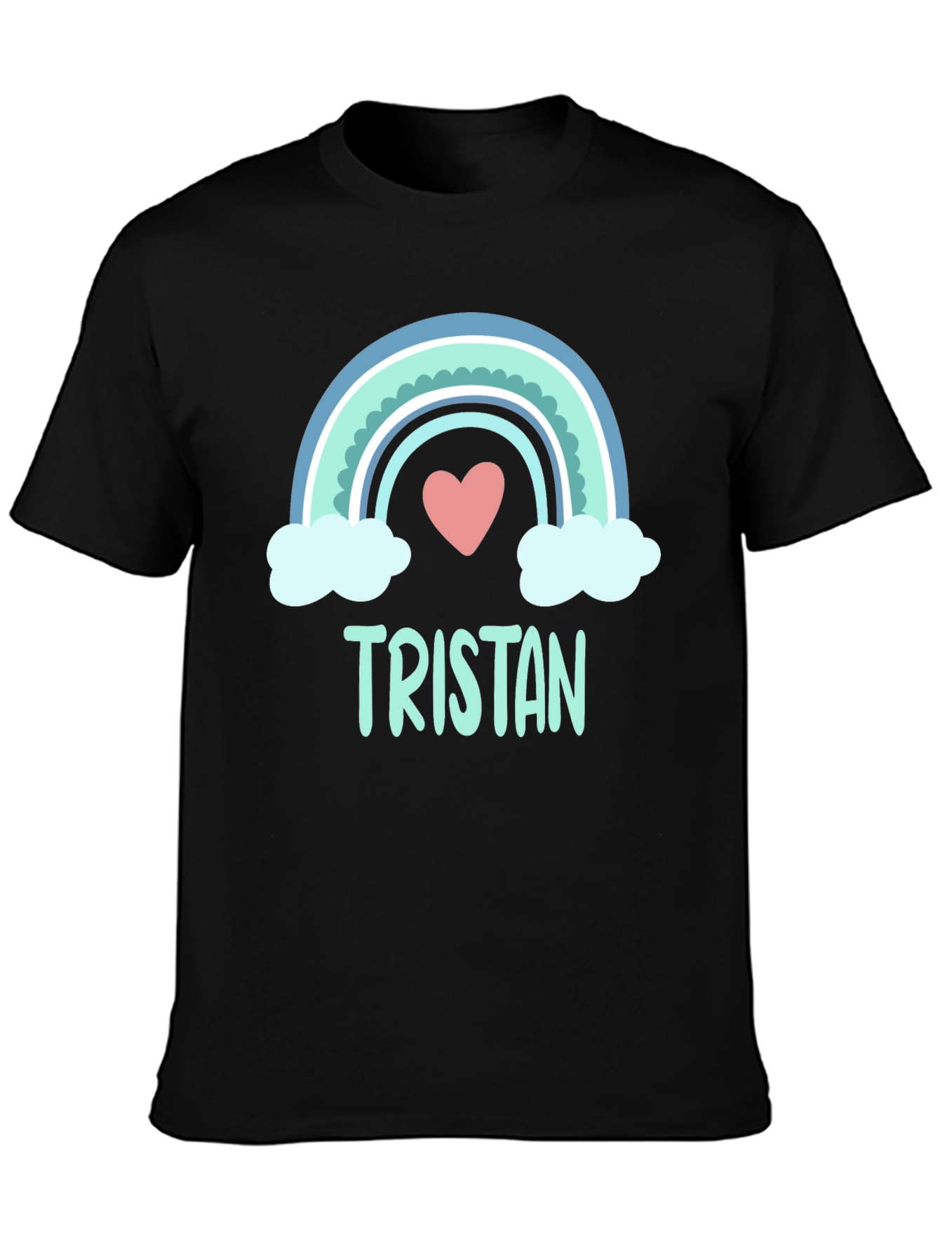 Personalized Tristan Rainbow Heart T-Shirt