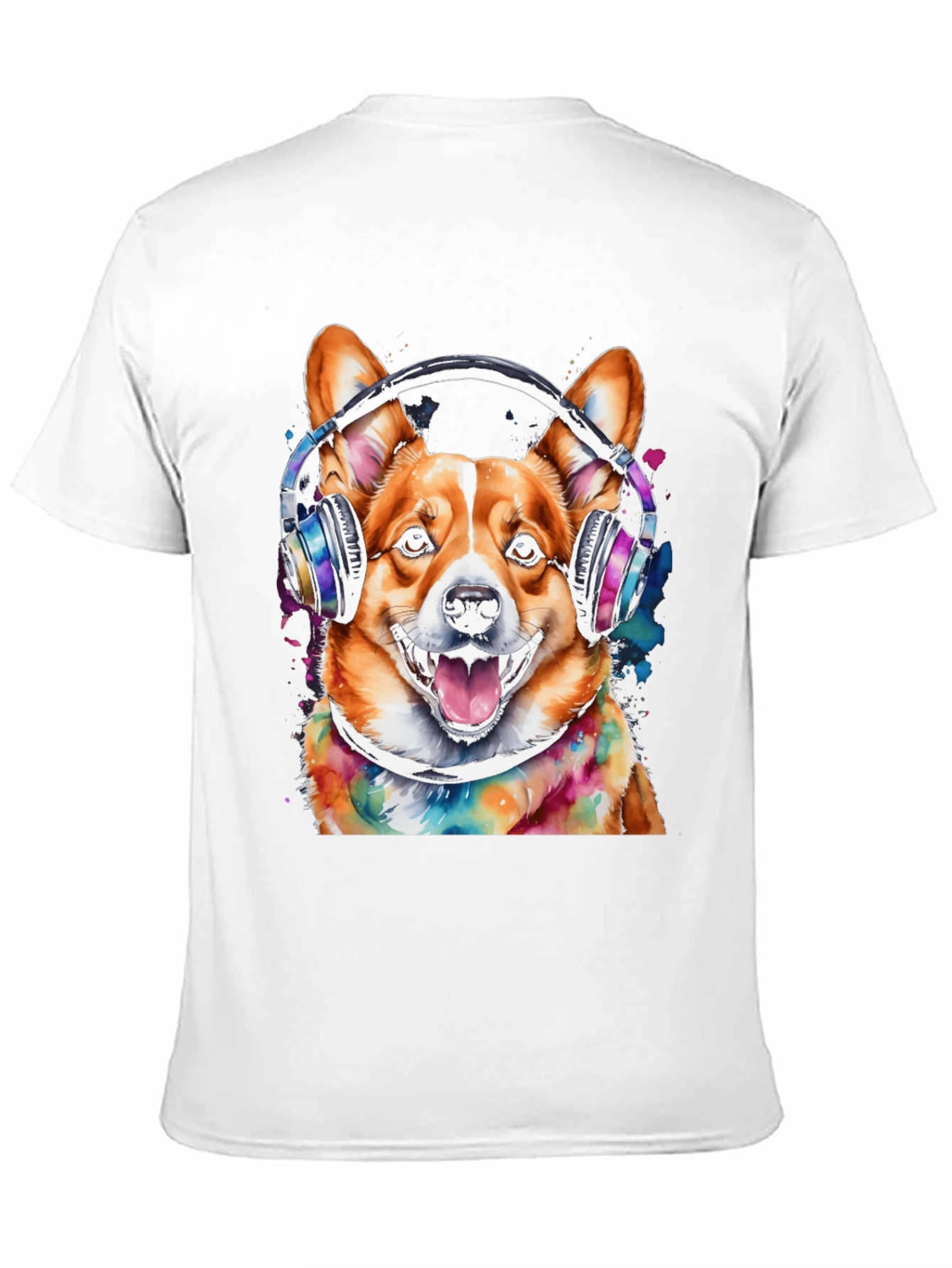 Corgi Headphones Graphic Tee