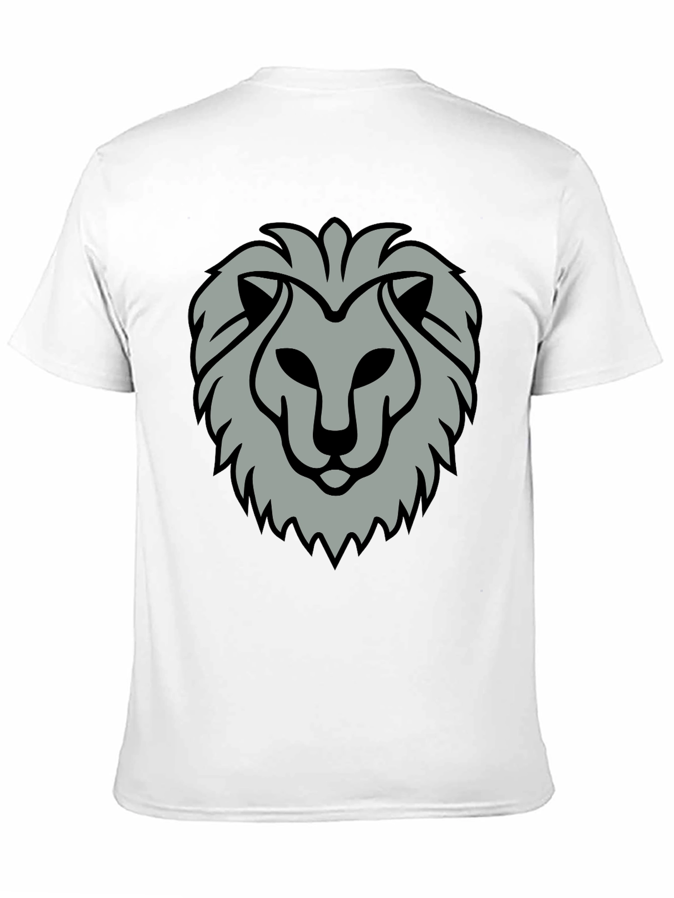 Lion Head Graphic Print Black T-Shirt