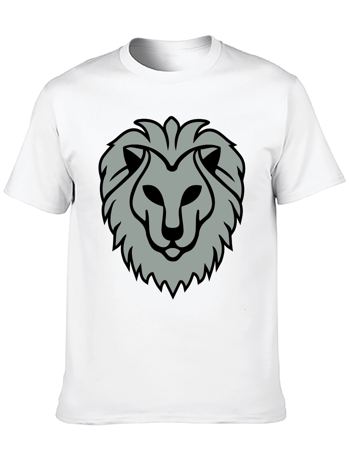 Lion Head Graphic Print Black T-Shirt