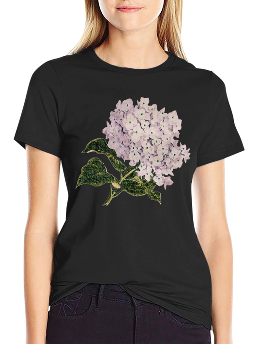 Floral Hydrangea Graphic Print T-Shirt