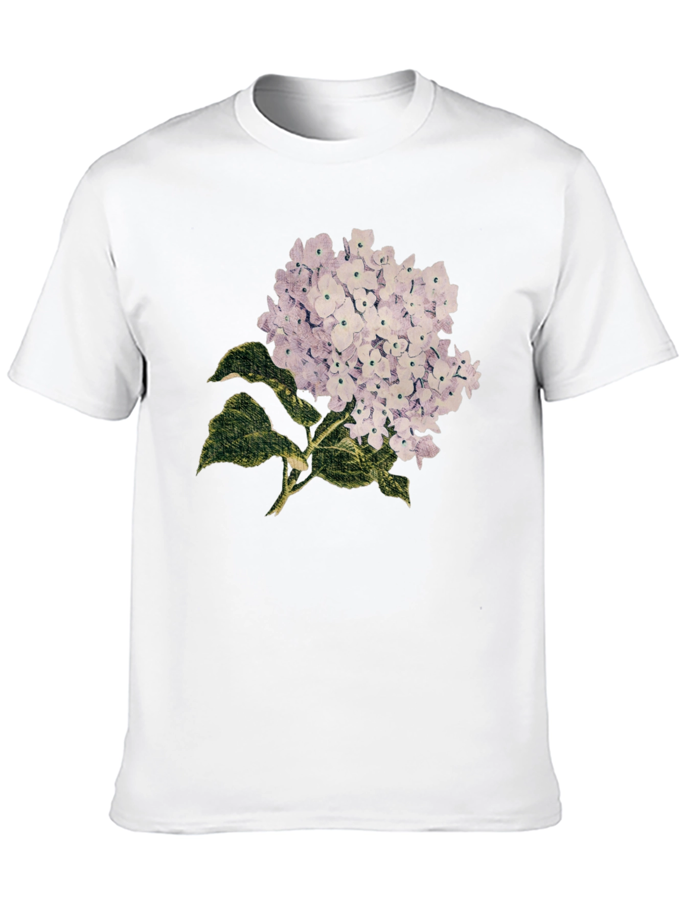 Floral Hydrangea Graphic Print T-Shirt