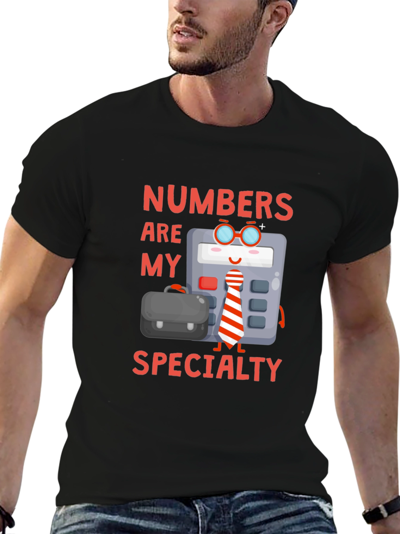 Numbers Are My Specialty Black Graphic T-Shirt