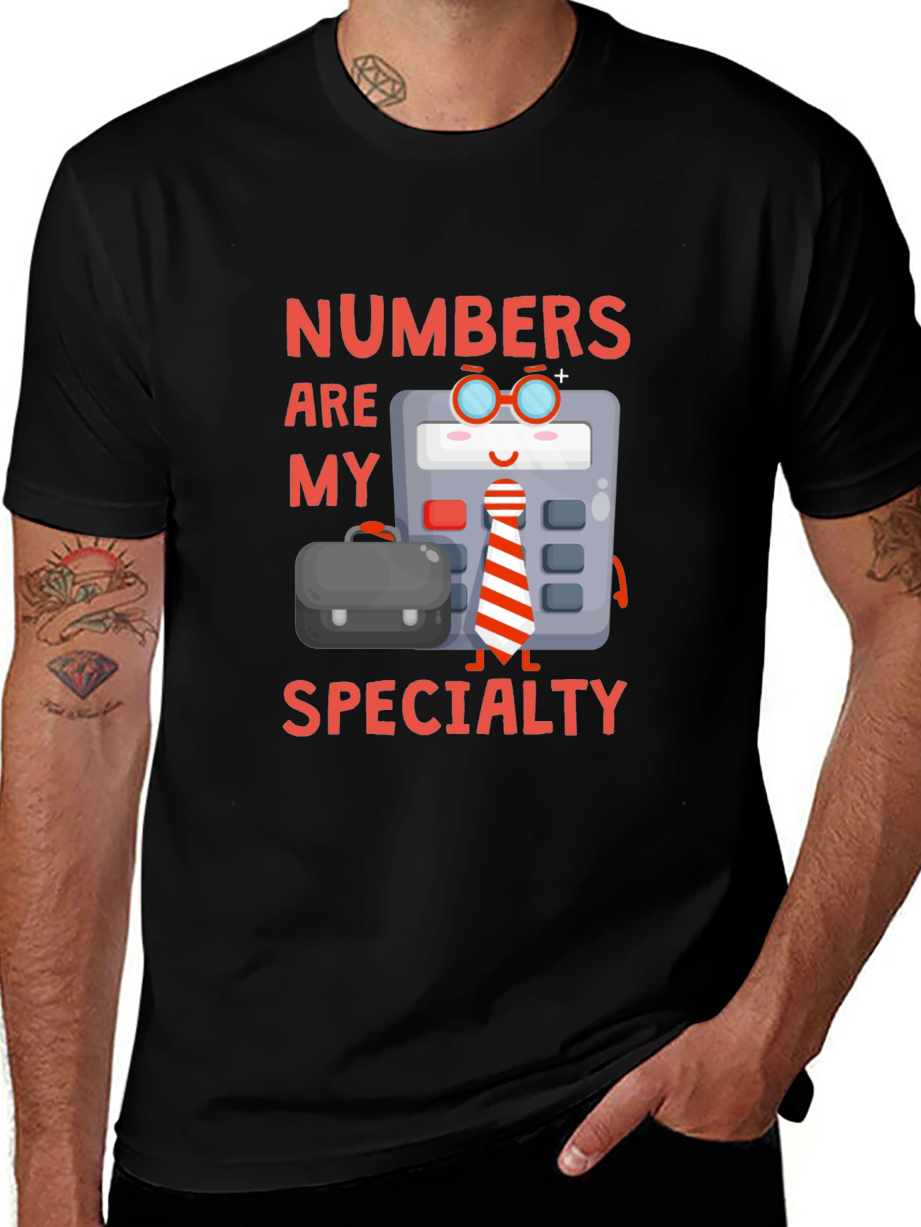 Numbers Are My Specialty Black Graphic T-Shirt