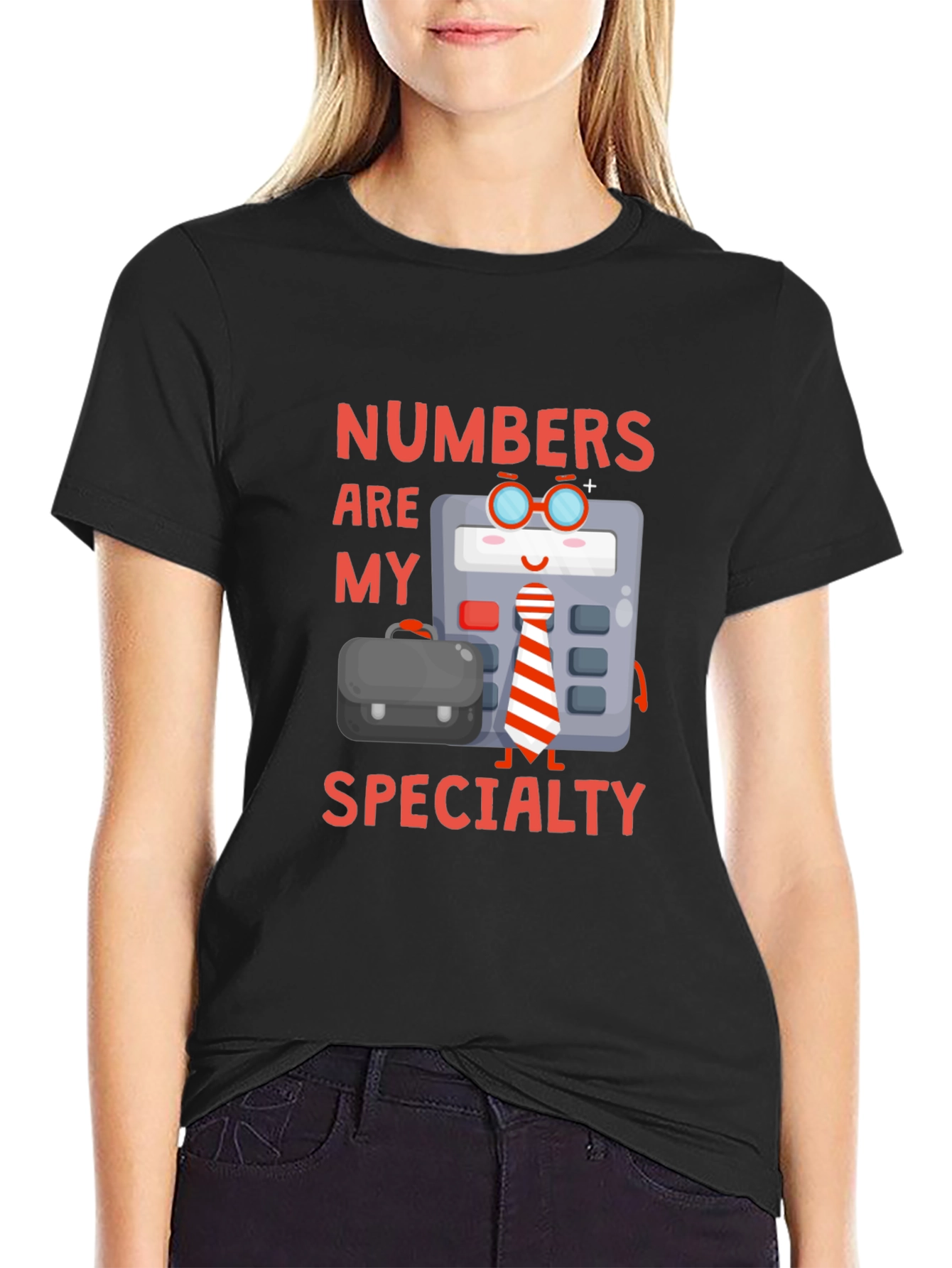 Numbers Are My Specialty Black Graphic T-Shirt
