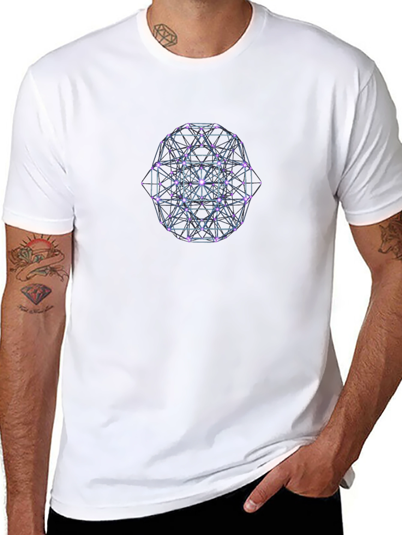 Geometric Design Black T-Shirt