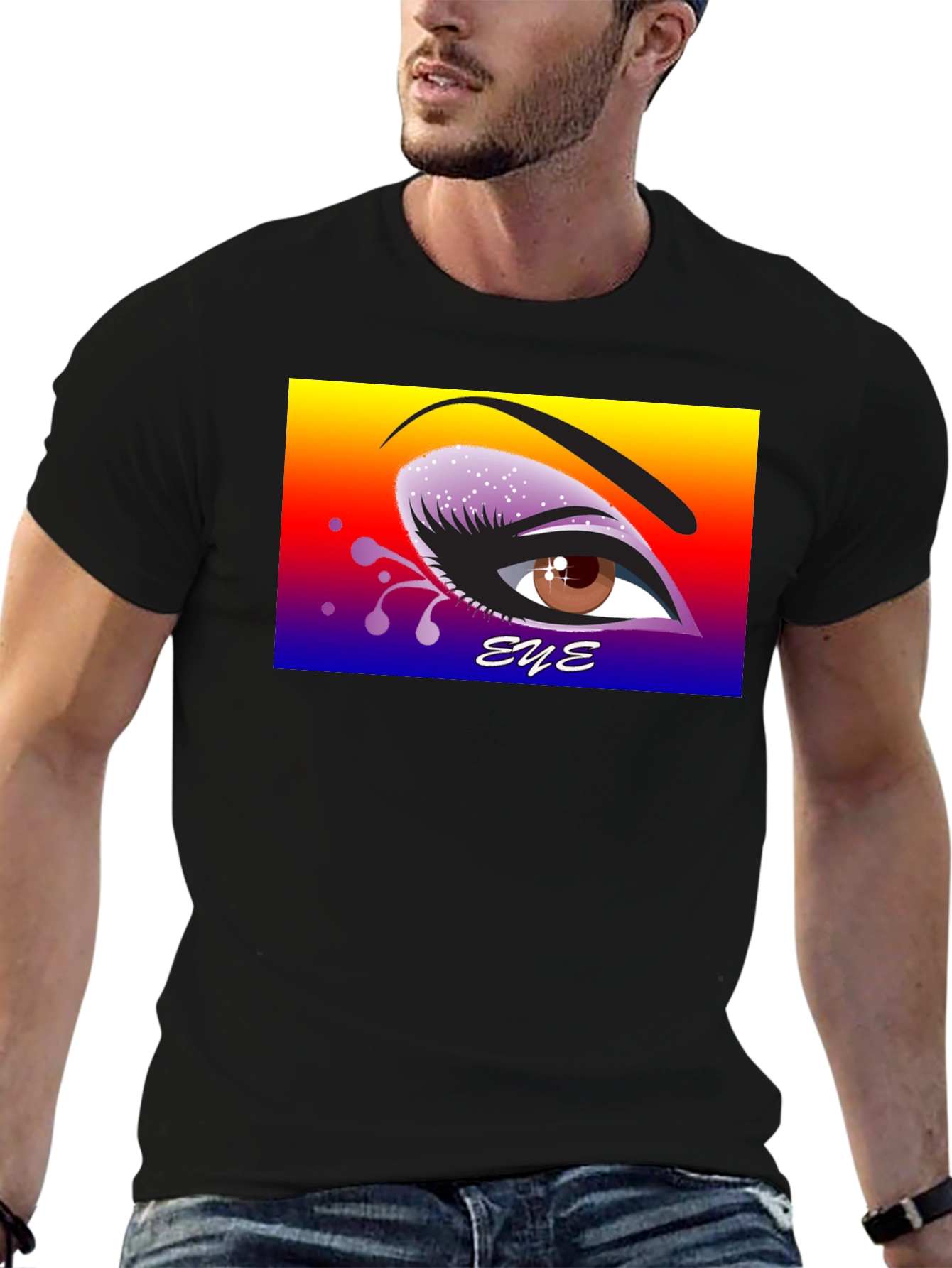 Eye Graphic Black T-Shirt - Expressive Art Tee