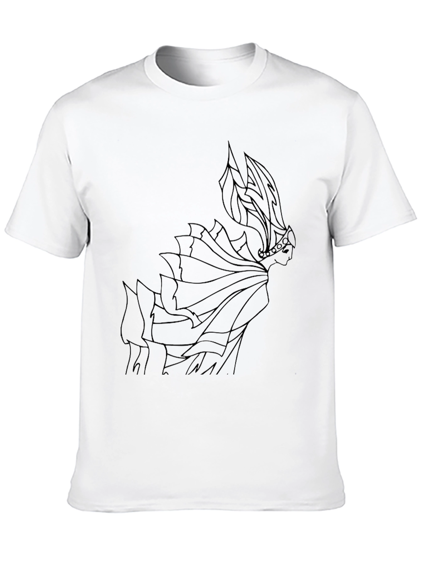 Black T-Shirt with Abstract Queen Graphic