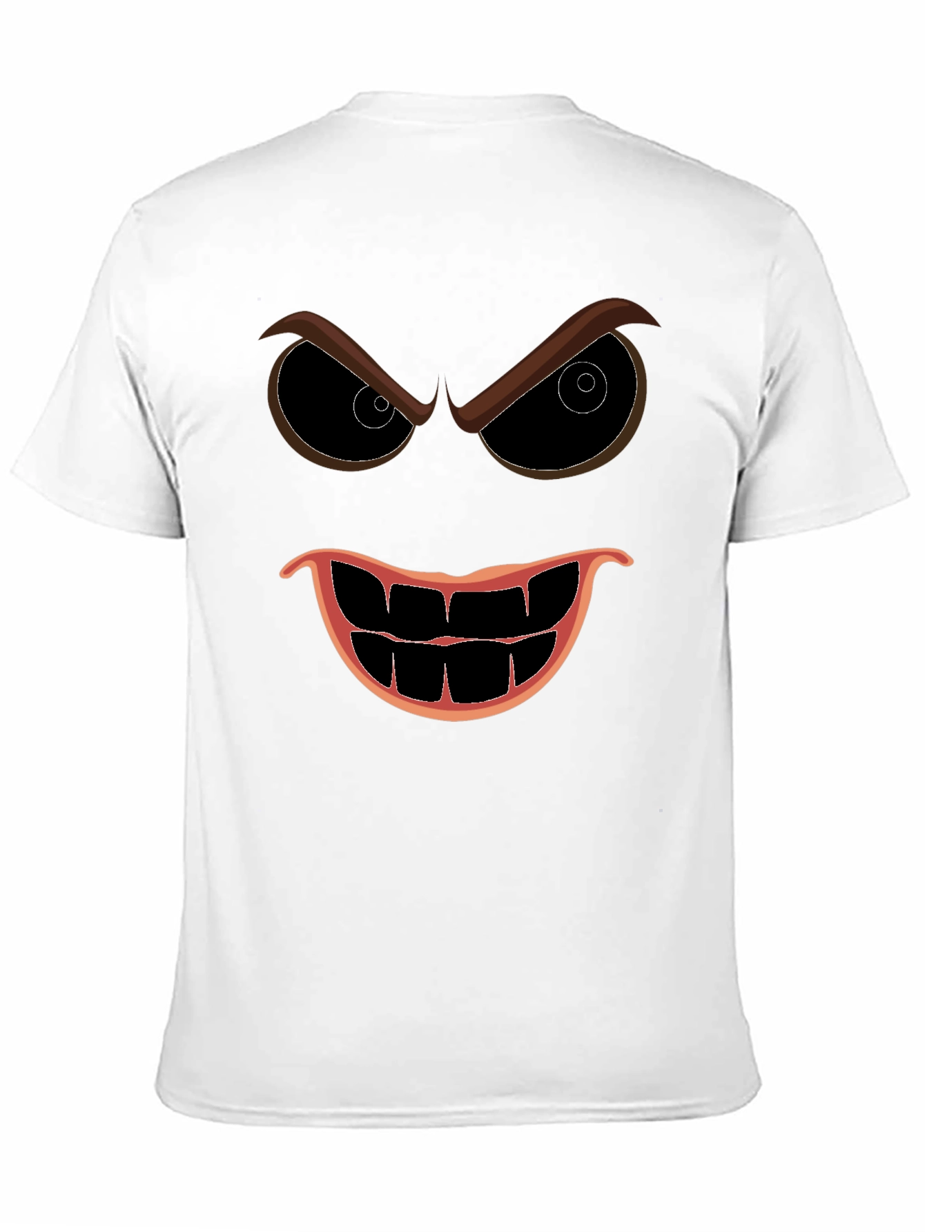 Mens Black Evil Face Graphic T-Shirt