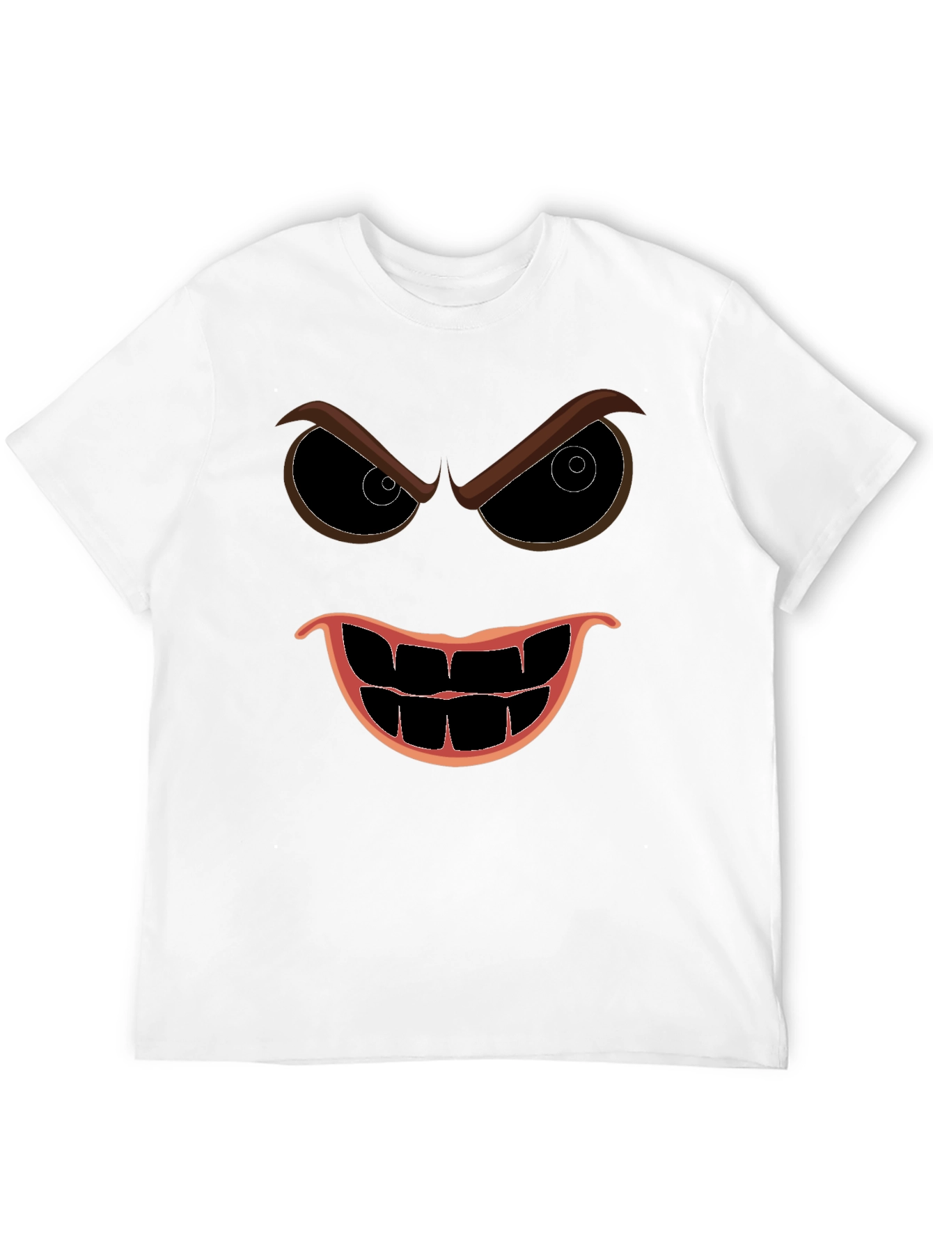Mens Black Evil Face Graphic T-Shirt