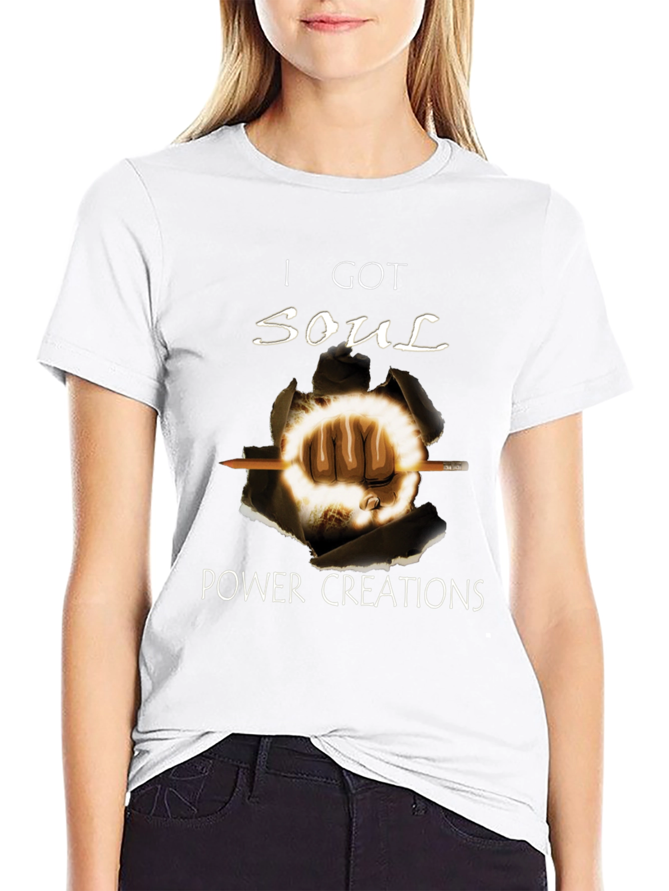Soul Power Graphic Black T-Shirt