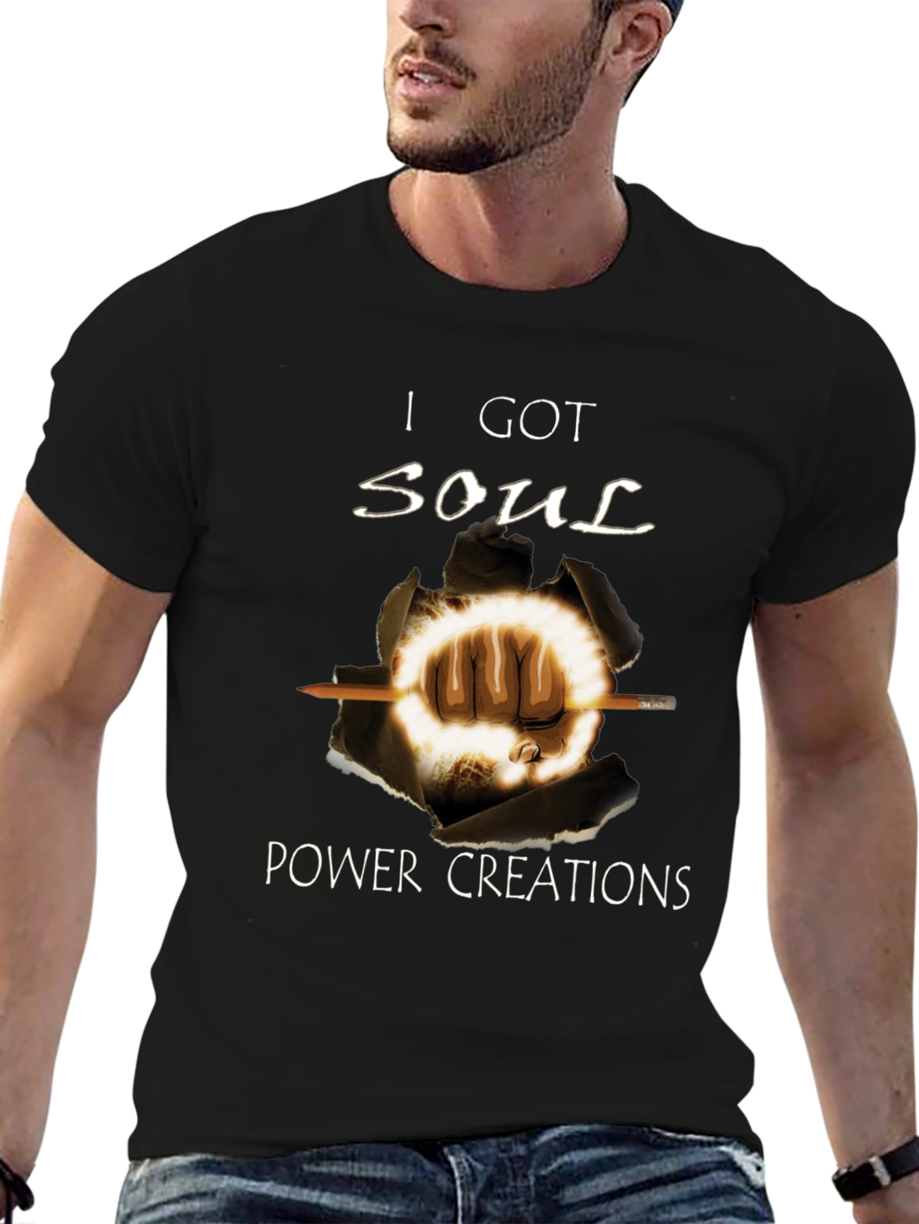 Soul Power Graphic Black T-Shirt